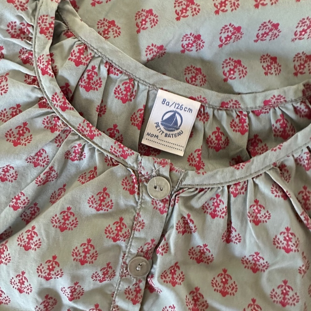 Petit Bateau long tunic dress with Indian Print. Size 8